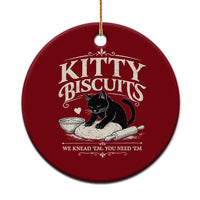 Kitty Biscuits We Knead Em You Need Em Ceramic Ornament Funny Black Cat Making Biscuits Baking