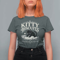 Kitty Biscuits We Knead Em You Need Em T Shirt For Women Funny Black Cat Making Biscuits Baking