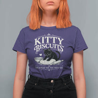 Kitty Biscuits We Knead Em You Need Em T Shirt For Women Funny Black Cat Making Biscuits Baking