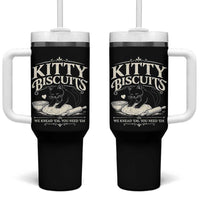 Kitty Biscuits We Knead Em You Need Em Tumbler With Handle Funny Black Cat Making Biscuits Baking