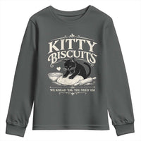 Kitty Biscuits We Knead Em You Need Em Youth Sweatshirt Funny Black Cat Making Biscuits Baking