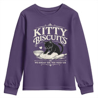 Kitty Biscuits We Knead Em You Need Em Youth Sweatshirt Funny Black Cat Making Biscuits Baking