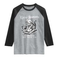 Funny Kitty Biscuits Bakery Raglan Shirt We Knead Em You Need Em