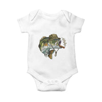 Funny Smoking Bass Fish Baby Onesie Bass Fishing Lover Graphic