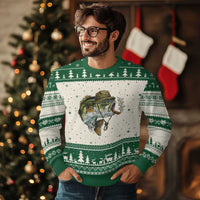 Funny Smoking Bass Fish Ugly Christmas Sweater Bass Fishing Lover Graphic