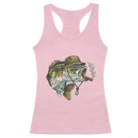 Funny Smoking Bass Fish Racerback Tank Top Bass Fishing Lover Graphic