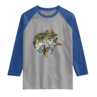 Funny Smoking Bass Fish Raglan Shirt Bass Fishing Lover Graphic
