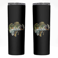 Funny Smoking Bass Fish Skinny Tumbler Bass Fishing Lover Graphic