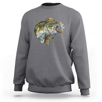 Funny Smoking Bass Fish Sweatshirt Bass Fishing Lover Graphic