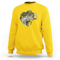 Funny Smoking Bass Fish Sweatshirt Bass Fishing Lover Graphic