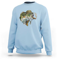 Funny Smoking Bass Fish Sweatshirt Bass Fishing Lover Graphic