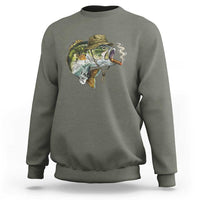Funny Smoking Bass Fish Sweatshirt Bass Fishing Lover Graphic