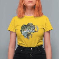 Funny Smoking Bass Fish T Shirt For Women Bass Fishing Lover Graphic