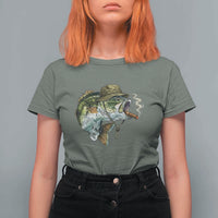 Funny Smoking Bass Fish T Shirt For Women Bass Fishing Lover Graphic