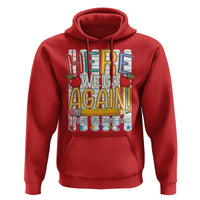 Funny Striped Teacher Back To School Hoodie Here We Go Again Welcome Back
