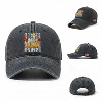Funny Striped Teacher Back To School Washed Cotton Baseball Cap Here We Go Again Welcome Back