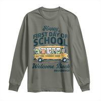 School Bus Driver Gift Long Sleeve Shirt Happy First Day Of School