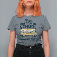 School Bus Driver Gift T Shirt For Women Happy First Day Of School