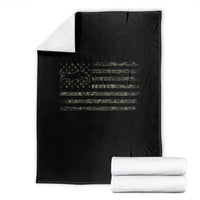 Alligator Hunting Camo American Flag Throw Blanket Louisiana Bayou Hunter Gift