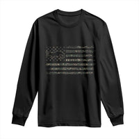 Alligator Hunting Camo American Flag Long Sleeve Shirt Louisiana Bayou Hunter Gift