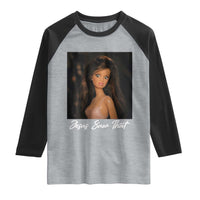 Funny Sassy Christian Doll Face Meme Raglan Shirt Jesus Saw That