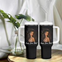 Funny Sassy Christian Doll Face Meme Tumbler With Handle Jesus Saw That