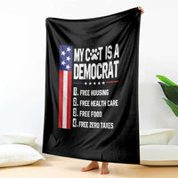 Funny My Cat Is A Democrat Throw Blanket Lazy Cat Political Humor