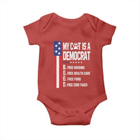 Funny My Cat Is A Democrat Baby Onesie Lazy Cat Political Humor