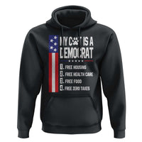 Funny My Cat Is A Democrat Hoodie Lazy Cat Political Humor