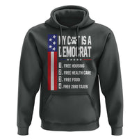 Funny My Cat Is A Democrat Hoodie Lazy Cat Political Humor