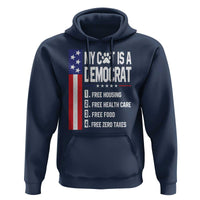 Funny My Cat Is A Democrat Hoodie Lazy Cat Political Humor