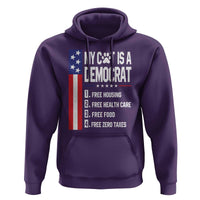 Funny My Cat Is A Democrat Hoodie Lazy Cat Political Humor