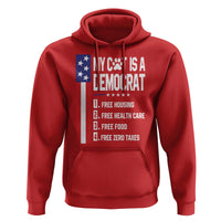 Funny My Cat Is A Democrat Hoodie Lazy Cat Political Humor