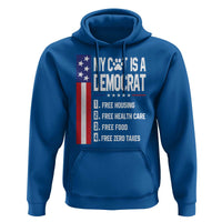 Funny My Cat Is A Democrat Hoodie Lazy Cat Political Humor
