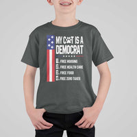 Funny My Cat Is A Democrat T Shirt For Kid Lazy Cat Political Humor