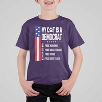 Funny My Cat Is A Democrat T Shirt For Kid Lazy Cat Political Humor