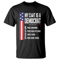 Funny My Cat Is A Democrat T Shirt Lazy Cat Political Humor