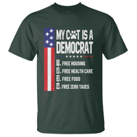 Funny My Cat Is A Democrat T Shirt Lazy Cat Political Humor