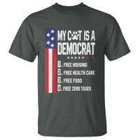 Funny My Cat Is A Democrat T Shirt Lazy Cat Political Humor