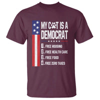 Funny My Cat Is A Democrat T Shirt Lazy Cat Political Humor