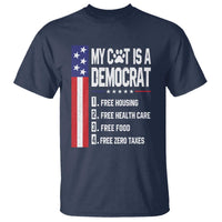 Funny My Cat Is A Democrat T Shirt Lazy Cat Political Humor