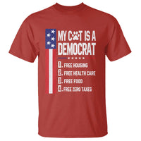 Funny My Cat Is A Democrat T Shirt Lazy Cat Political Humor