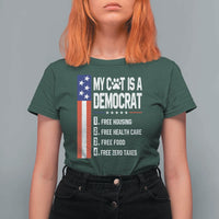 Funny My Cat Is A Democrat T Shirt For Women Lazy Cat Political Humor