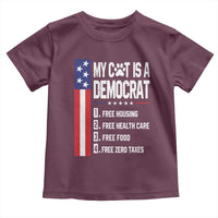 Funny My Cat Is A Democrat Toddler T Shirt Lazy Cat Political Humor