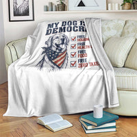 Funny Political Satire Dog Owner Gift Throw Blanket My Dog Is A Democrat