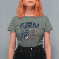 Funny Political Satire Dog Owner Gift T Shirt For Women My Dog Is A Democrat
