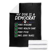 My Dog Is A Democrat Throw Blanket Funny Political Satire Graphic