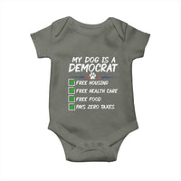 My Dog Is A Democrat Baby Onesie Funny Political Satire Graphic