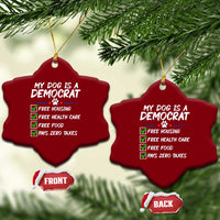 My Dog Is A Democrat Ceramic Ornament Funny Political Satire Graphic