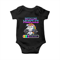 Installing Muscles Please Wait Baby Onesie Cute Unicorn Gym Workout Gift - Wonder Print Shop